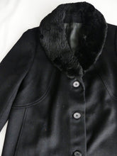 Charger l'image dans la galerie, Manteau Long col fourrure Pierre Sanville Luxe Pure Laine (Taille 44) - Le Petit Citron