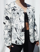 Charger l'image dans la galerie, Veste écru motif fleuri en coton (Taille 48)