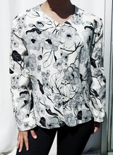 Charger l'image dans la galerie, Veste écru motif fleuri en coton (Taille 48)