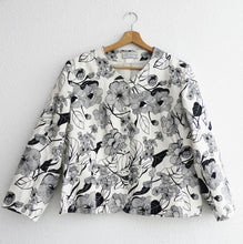Charger l'image dans la galerie, Veste écru motif fleuri en coton (Taille 48)