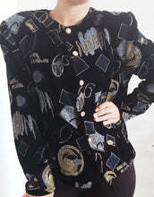 Charger l'image dans la galerie, Blazer vintage noir style 80's fabriquée en France 🇫🇷