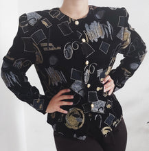 Charger l'image dans la galerie, Blazer vintage noir style 80's fabriquée en France 🇫🇷