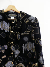 Charger l'image dans la galerie, Blazer vintage noir style 80's fabriquée en France 🇫🇷